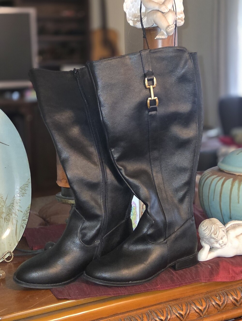 The Azalia Tall Wide Calf Boot - Sz 7 Black